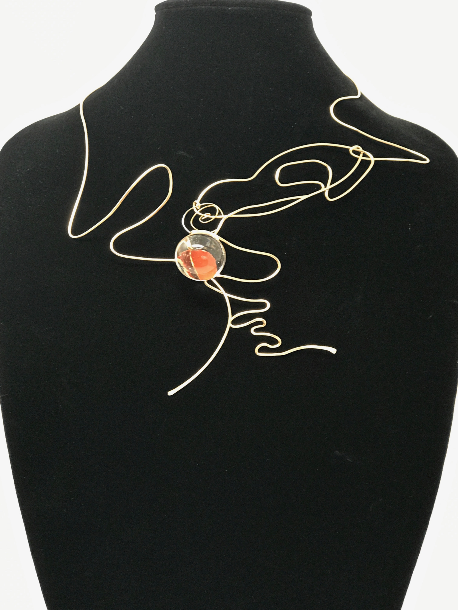 Click here to view N1149 Red Globe Meandering Necklace by Silvana LaCreta Ravena