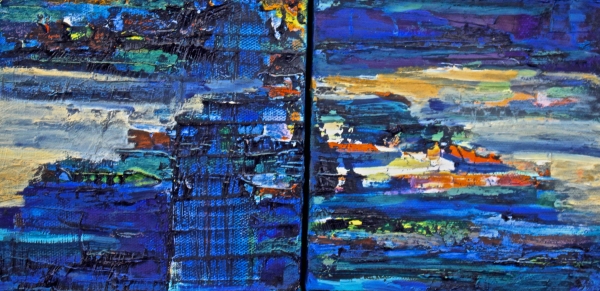 Click here to view Nazaré Cliffs, diptych by Silvana LaCreta Ravena
